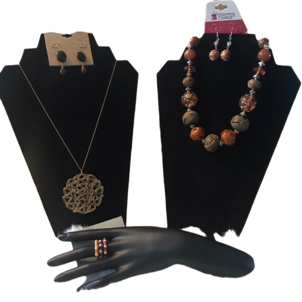 BUNDLE OF COSTUME JEWELRY BROWN TONES NWT